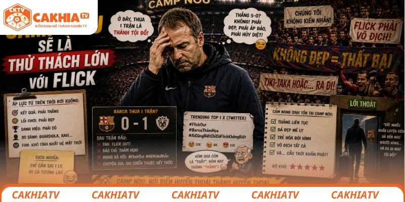Áp lực tại Camp Nou sẽ là thử thách lớn với Flick