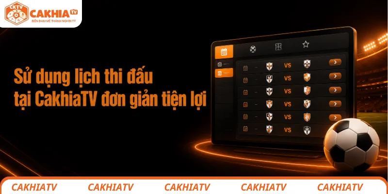 Sử dụng lịch thi đấu tại CakhiaTV đơn giản tiện lợi